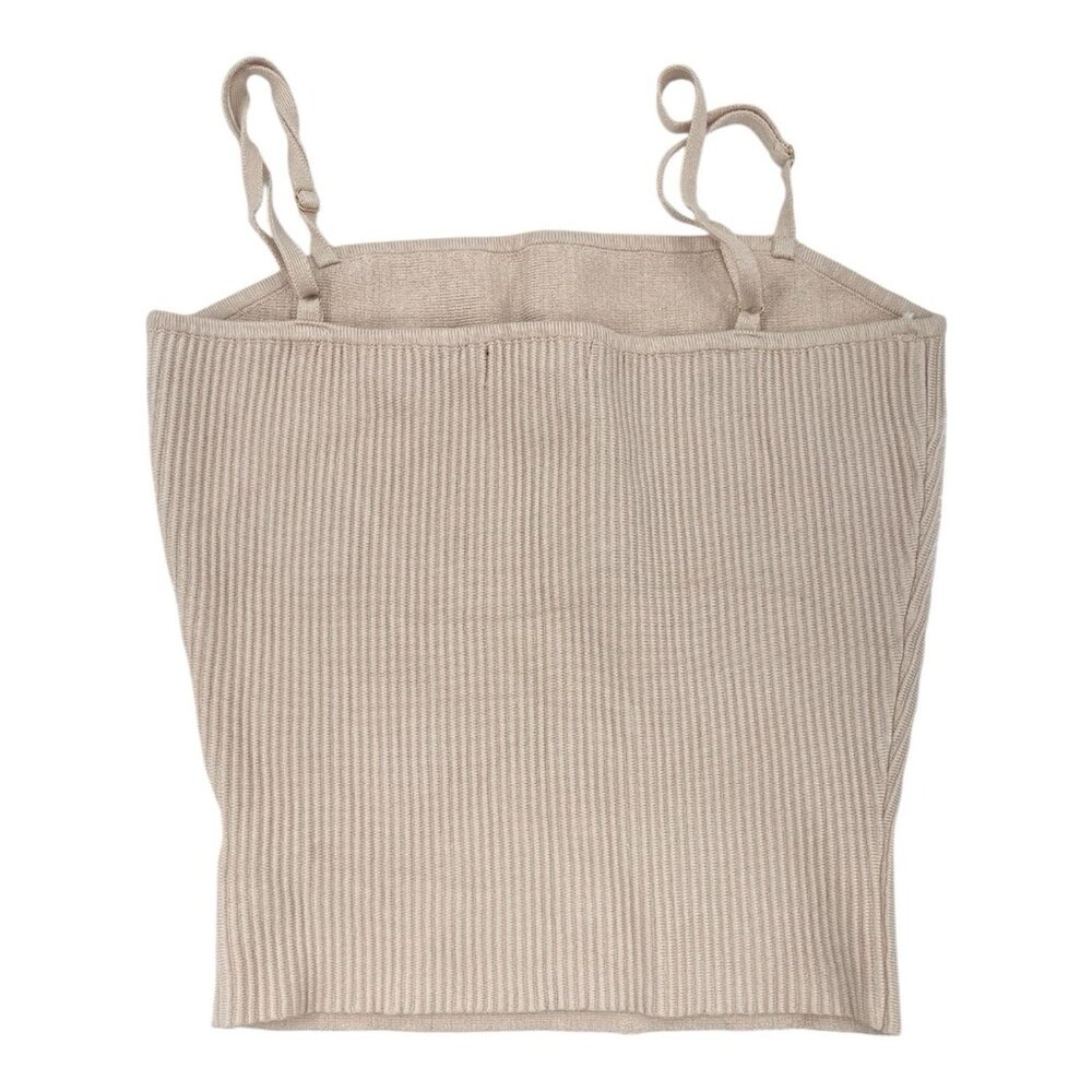 HOUSE OF HARLOW 1960 Women's Beige Ribbed Strap Tank Small - Picture 5 of 5